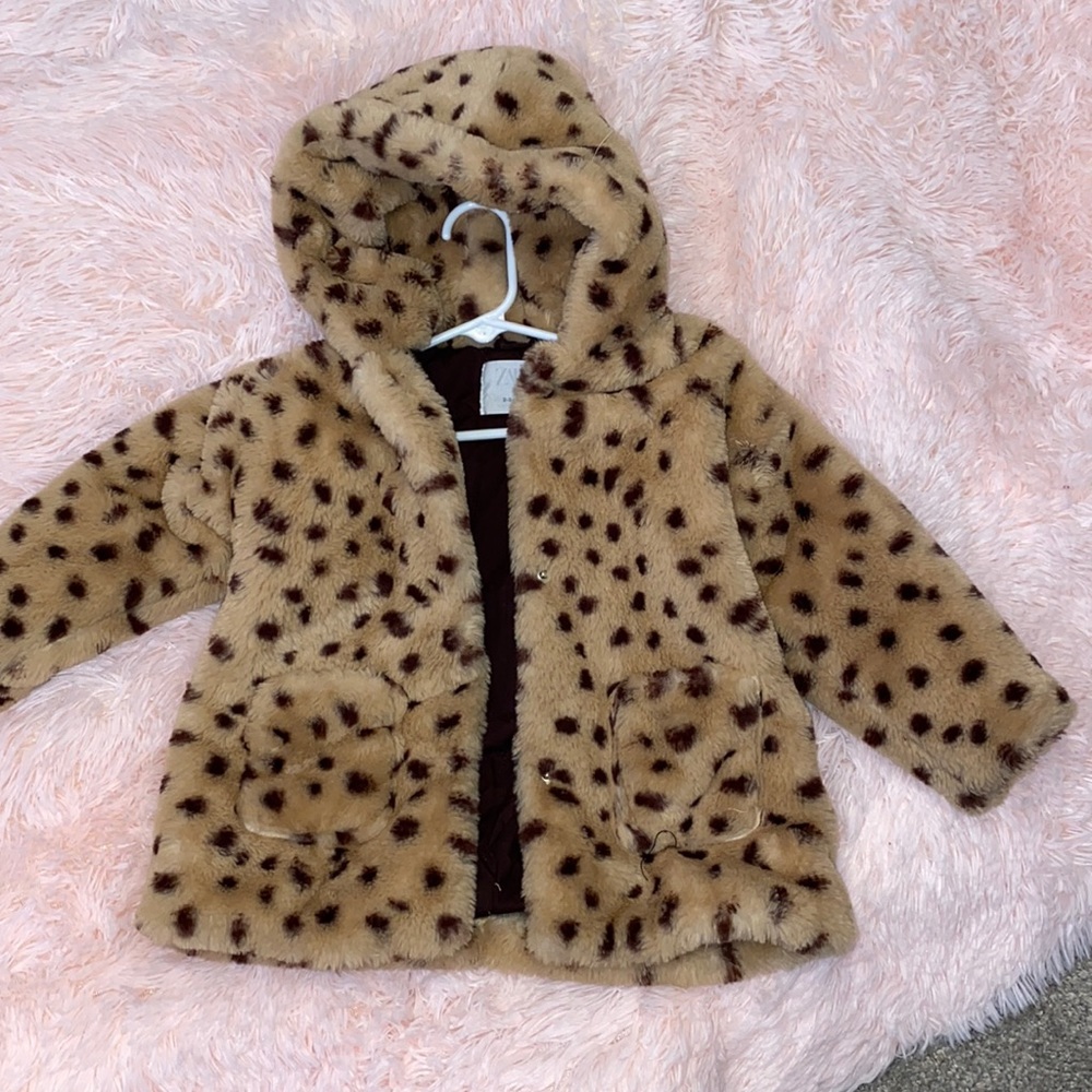 Zara cheetah coat 2/3T